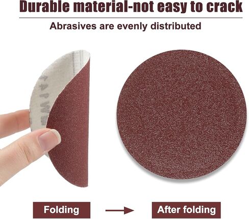 SPEEDWOX 50PCS 4" 60 Grit Sanding Discs, Hook and Loop for Rotary Tools | No Hole Sanding Discs for Drill Grinder Rotary Tools, Wood Metal Paint Sanding in Saudi Arabia