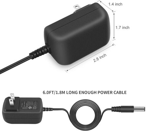 سلك طاقة 24 فولت مدرج في قائمة UL لـ RENPHO C3 RF-GM168 RF-GM168-CA RFGM168 RFGM168CA شاحن مسدس التدليك استبدال محول التيار المتردد 6.0 قدم إضافي طويل DC إمداد مثالي in Kuwait