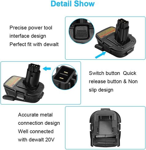 محول بطارية 18 فولت الى 20 فولت كحد اقصى من اي او اتش جيه ايه ار لشاحن ديوالت DCA1820 in Kuwait
