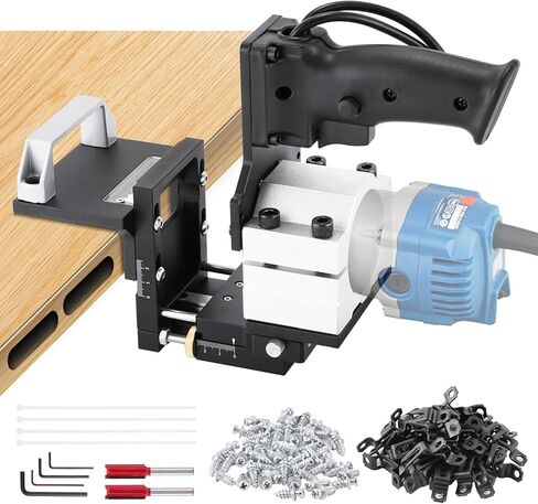 Mortising Jig 2 in 1 Invisible Fastener Slotting Bracket Mortise and Tenon Jig for Router Woodworking Slotting Locator Wood Router Base for Woodworking Furniture Splicing in Kuwait