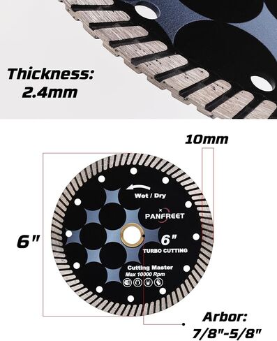 5Pcs PANFEEET Granite Turbo Blade 6 ",Diamond Saw Blade for Granite in Saudi Arabia