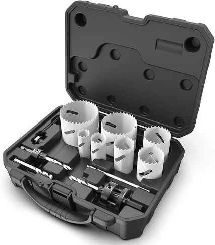 مجموعة منشار ثقب رايكر مع العرقوب وأذرع حفر بديلة، هيكل فولاذي شديد التحمل للخشب الممل، والألومنيوم، والمعدن، أو PVC، السباكة والنجارة DIY (مجموعة منشار معدنية - معدن) in Kuwait