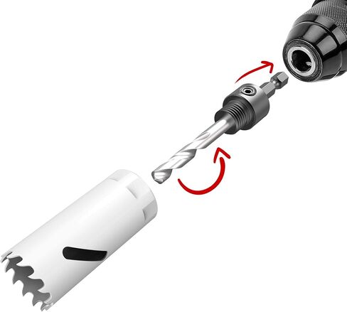 مجموعة منشار ثقب رايكر مع العرقوب وأذرع حفر بديلة، هيكل فولاذي شديد التحمل للخشب الممل، والألومنيوم، والمعدن، أو PVC، السباكة والنجارة DIY (مجموعة منشار معدنية - معدن) in Kuwait