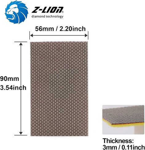 Z-Lion Diamond Abrasive Paper Sheets Diamond Sandpaper Nylon Back for Sanding Stone Glass Ceramic(4pcs/Set) in Saudi Arabia
