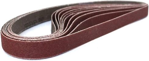 أحزمة صنفرة مقاس 3/8 × 13 بوصة، 2 لكل منها 40/60/80/120/240/320/400/600/800/1000 حبيبة، أداة صنفرة الحزام للأعمال الخشبية، تلميع المعادن، أحزمة صنفرة أكسيد الألومنيوم (20 عبوة) in Kuwait