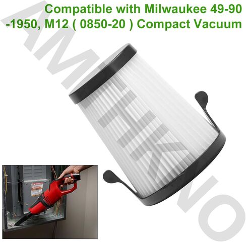 قطعتان من مرشحات HEPA الجافة 49-90-1950 لاستبدال مكنسة ميلووكي M12 0850-20 المدمجة in Kuwait