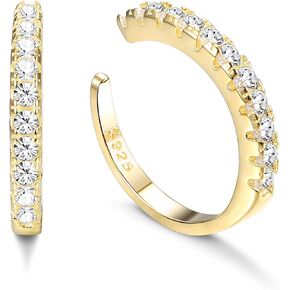 Milacolato 925 فضة تشيكوسلوفاكيا تمهيد الأذن الأصفاد أقراط صغيرة للنساء زركون Huggie غير ثقب الأقراط in Kuwait