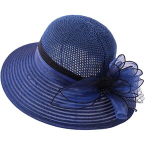 KORADI Women Organza Kentucky Derby Hat Fascinators Bucket Bowler Hat for Tea Party Bridal Wedding Church Dress Hat Sun Cap