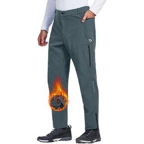 BALEAF Men's Winter Cycling Pants Thermal Mountain Bike Pants Water Resistant Cold Weather Hiking Running Bicycle Outdoor