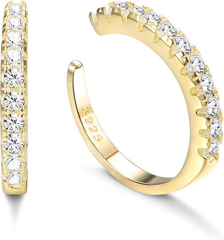 Milacolato 925 فضة تشيكوسلوفاكيا تمهيد الأذن الأصفاد أقراط صغيرة للنساء زركون Huggie غير ثقب الأقراط in Kuwait