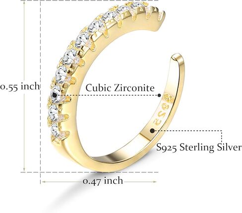 Milacolato 925 فضة تشيكوسلوفاكيا تمهيد الأذن الأصفاد أقراط صغيرة للنساء زركون Huggie غير ثقب الأقراط in Kuwait