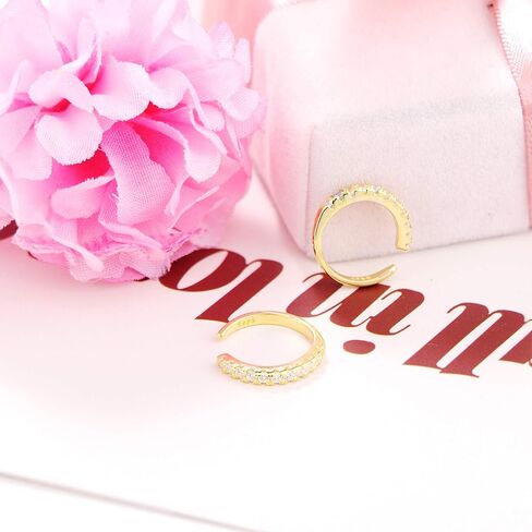 Milacolato 925 فضة تشيكوسلوفاكيا تمهيد الأذن الأصفاد أقراط صغيرة للنساء زركون Huggie غير ثقب الأقراط in Kuwait