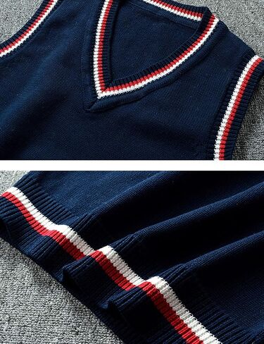 Locachy Women's Slim V Neck Sleeveless Sweater Vest Cable Knit Pullover Sweater in Saudi Arabia