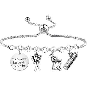 PLITI Hairstylist Gifts Hairdresser Gift Hair Stylist Bracelet Barber Gifts She Believed She Could So She Did Hairdresser Jewelry Cosmetology Graduation Gift in Kuwait