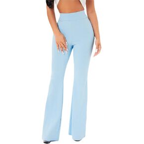 Floerns Women's High Waist Stretchy Bell Bottom Wide Leg Office Pants
