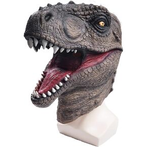 ReneeCho Novelty Halloween Costume Dinosaur Mask Latex Raptor Animal Head Jurassic in Kuwait