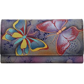Anna by Anuschka Women's Hand Painted Genuine Leather Multi Pocket Wallet