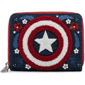 Loungefly x Marvel Captain America 80th Anniversary Floral Shield Zip-Around Wallet in Kuwait