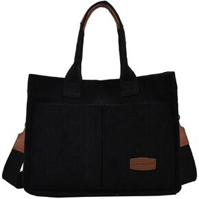 GOQUFOY Corduroy Tote Bag for Women Crossbody Canvas Purses Handbags Shoulder Bags Satchel Bag for Teen Girls