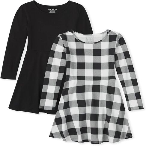 The Children's Place Kids' Buffalo Plaid Skater Dress 2-Pack in Saudi Arabia