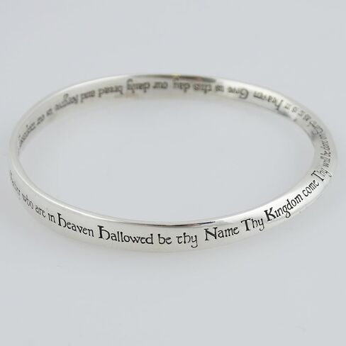 FashionJunkie4Life 925 Sterling Silver Religious Bangle Bracelet in Kuwait