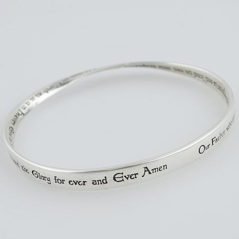 FashionJunkie4Life 925 Sterling Silver Religious Bangle Bracelet in Kuwait