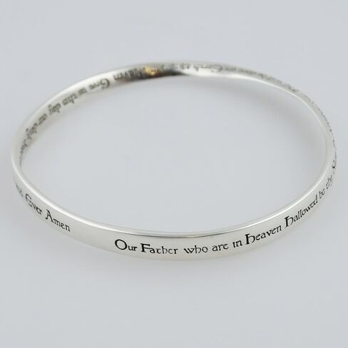 FashionJunkie4Life 925 Sterling Silver Religious Bangle Bracelet in Kuwait