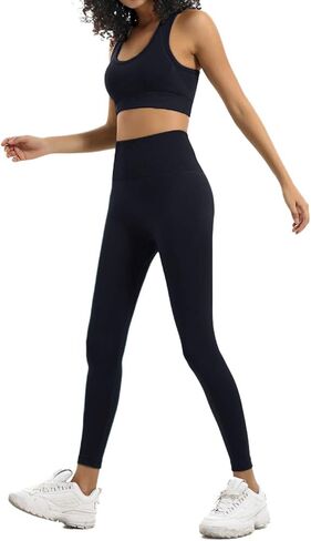 HAODIAN Women's Yoga Outfits 2 Piece High Waisted Leggings with Sports Bra Gym Clothes Sets in Kuwait