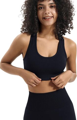 HAODIAN Women's Yoga Outfits 2 Piece High Waisted Leggings with Sports Bra Gym Clothes Sets in Kuwait