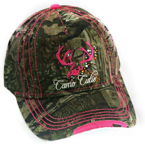 قبعة Camo Cutie، قبعة Mossy Oak Camo مع زخرفة وردية وشعار in Kuwait