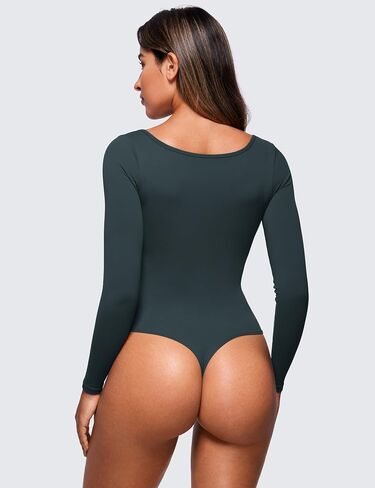 بدلة للجسم من CRZ YOGA Butterluxe برقبة مربعة وأكمام طويلة للنساء، ملابس داخلية مثيرة وناعمة وقابلة للتمدد in Kuwait