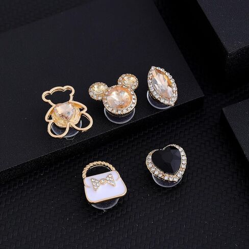 الذهب والفضة بلينغ سحر الأحذية مجموعة للنساء في سن المراهقة الفتيات مصمم يتوهم سلاسل اللؤلؤ حجر الراين الأحذية الديكور سحر الفاخرة مجوهرات اكسسوارات سحر لشرائح فقاعة تسد هدايا عيد الميلاد عيد الميلاد in Kuwait