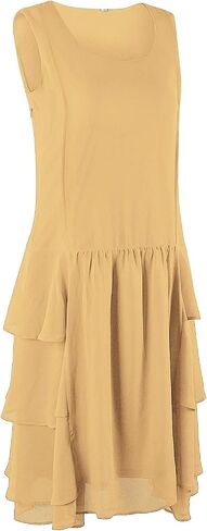 VIJIV Womens 1920s Inspired Flapper Dress High Tea Great Gatsby Maroon with Tiered Skirt 20s Dress in Kuwait
