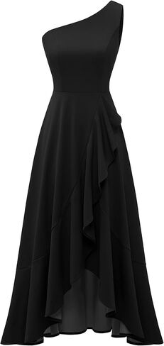 Dressystar فستان نسائي صيفي 2023 لحفلات الزفاف والكوكتيل بكتف واحد للحفلات الراقصة بدون أكمام وفتحة مفتوحة للحفلات الرسمية in Kuwait