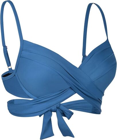 Mycoco Women Underwire Bikini Tops Criss Cross Push Up Swim Top Only in Kuwait