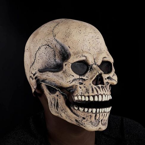 قناع هالوين متحرك فك لكامل الرأس قناع الجمجمة الرعب خوذة شبح قناع الوجه أقنعة مخيفة للبالغين هالوين ديكورات تنكرية in Kuwait