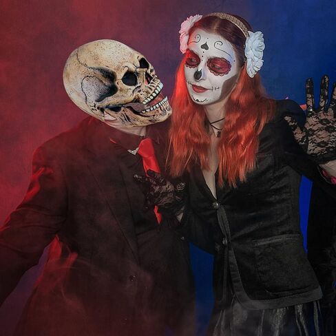 قناع هالوين متحرك فك لكامل الرأس قناع الجمجمة الرعب خوذة شبح قناع الوجه أقنعة مخيفة للبالغين هالوين ديكورات تنكرية in Kuwait