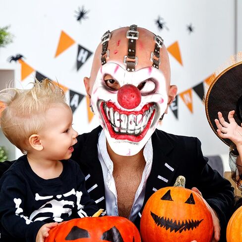 قناع المهرج المخيف من لوكي بتصميم اسنان حلوة مع ابرة كين للتنكر والهالوين للبالغين من الرجال والنساء in Kuwait