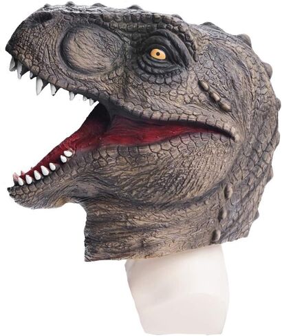 ReneeCho Novelty Halloween Costume Dinosaur Mask Latex Raptor Animal Head Jurassic in Kuwait
