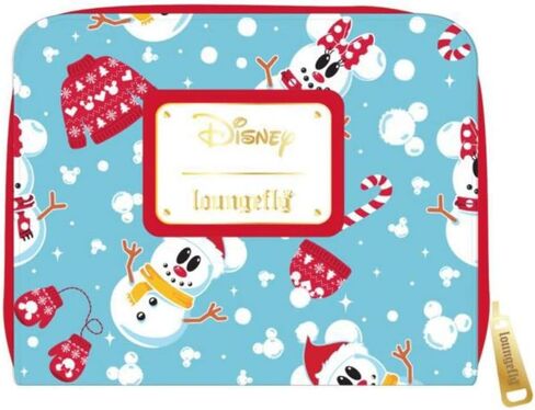 Loungefly Disney Mickey Minnie Snowman Zip Around Faux Leather Wallet in Saudi Arabia