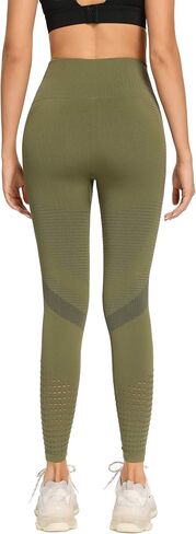 Redqenting High Waisted Leggings for Women Workout Seamless Leggings Yoga Pants Sweat Proof Tummy Control Tights in Kuwait