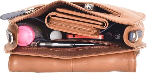 حقيبة يد عصرية من اشيبو للنساء من جلد نابا المسطح مع غطاء دانتيل مخطط وحزام قابل للتعديل in Kuwait