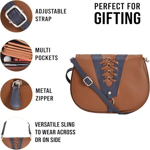 حقيبة يد عصرية من اشيبو للنساء من جلد نابا المسطح مع غطاء دانتيل مخطط وحزام قابل للتعديل in Kuwait