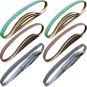 توكروب حزام صنفرة بديل من 24 قطعة مقاس 3/8 انش × 21 انش لماكينة صنفرة ماكيتا XSB01Z، 9032 - 80/120/240/400/1000/1200 حزام صنفرة in Kuwait