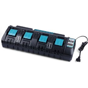 شاحن سريع 18 فولت DC18SF بأربعة منافذ مع منفذ USB مزدوج متوافق مع بطارية ماكيتا 14.4 فولت 18 فولت LXT ليثيوم أيون BL1840 BL1850 BL1860 BL1890، بديل لشاحن بطارية ماكيتا 18 فولت DC18RC DC18RD in Kuwait