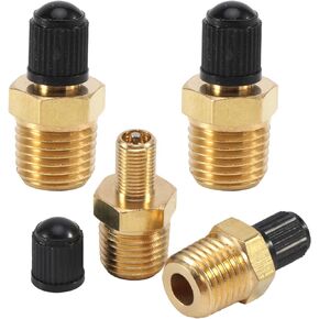 Jaeskeclip 3Pcs Schrader Valve,1/4" Npt Tank Valve,Valve Core with 1/4''Npt Male Threads,Tank Valve,Using with Air Compressor Tanks with Sealing Caps in Saudi Arabia