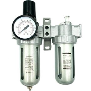 منظم فلتر الهواء AFRL80 من بروفر كومبو 1/2 انش ان بي تي، عنصر 5 ميكرون، وعاء بولي، تصريف يدوي - فلتر ضاغط الهواء منظم ضغط الهواء، فلتر فاصل للمياه والزيت in Kuwait