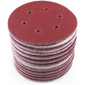 LotFancy Sanding Discs 6 Inch 6 Hole, 130PCS 40 60 80 100 120 180 240 320 400 800 1000 1500 2000 Grit Sandpaper Assortment - Orbital Sander Pad, Hook and Loop Round Sand Paper