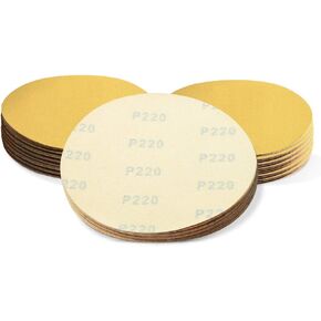 SPEEDWOX 50 Pcs 6 Inches Sanding Discs 180 Grit Dustless Hook and Loop Sandpaper for Random Orbital Sander Yellow Finishing Discs for Automotive Woodworking