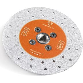 Superior Diamond Tools 5'' Diamond Blade Double Sided Vacuum Brazed Diamond Cutting Wheel with 5/8''-11 Flush Cut Blade Adapter - Angle Grinder Diamond Blade for Granite Marble Porcelain Quartz in Kuwait